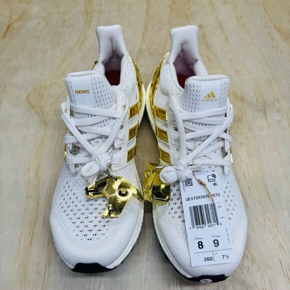 NEW Adidas X Fortnite Victory Crow Ultraboost White Gold Men\'s Shoes Sz 8 main image 4